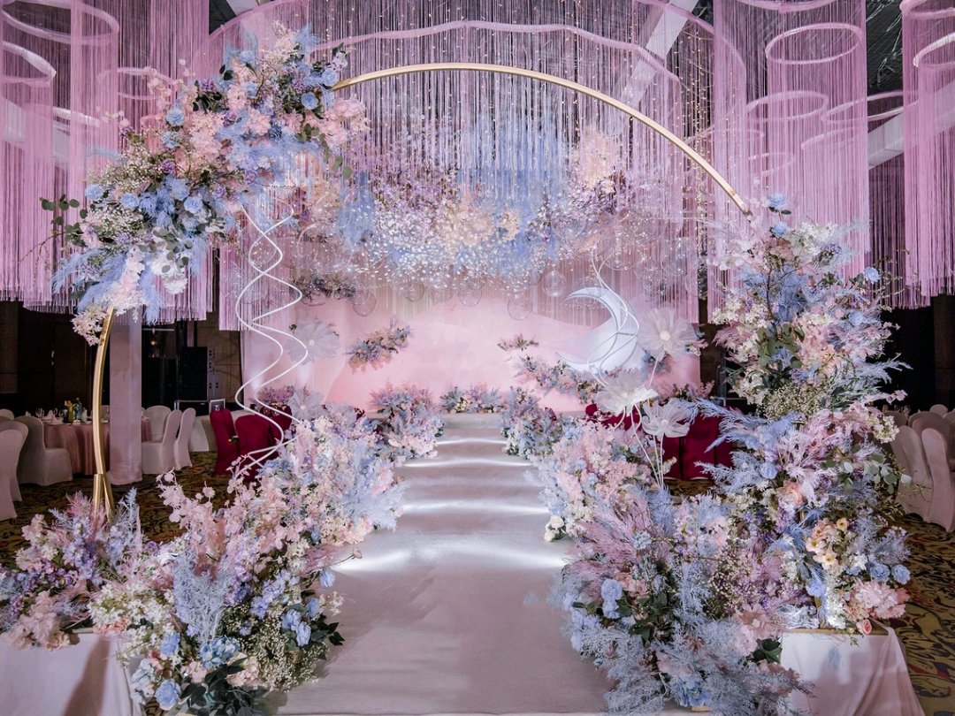 【粉色少女心的婚礼】含吊顶+首席花艺师造型