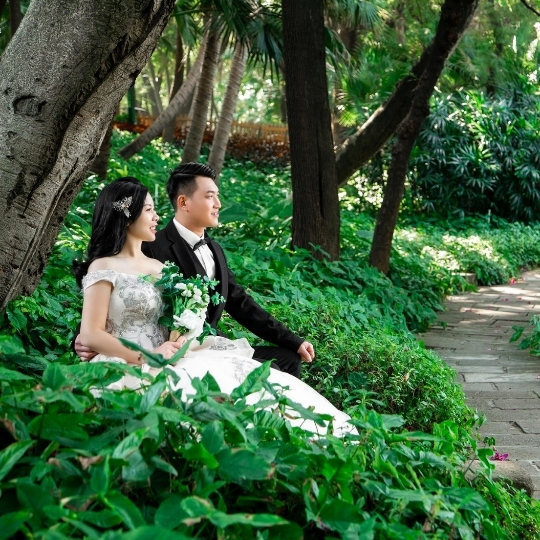 森系园林小清新风格婚纱照