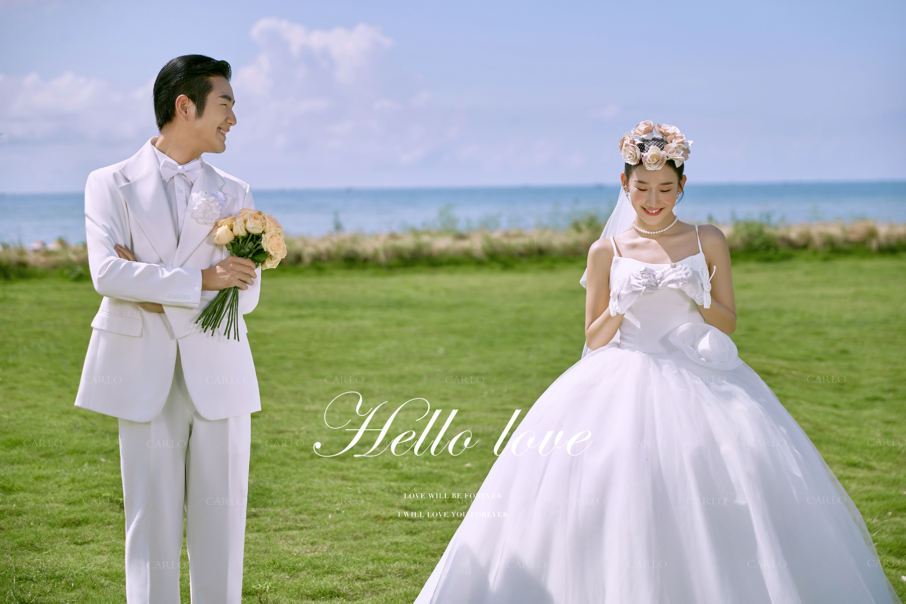 卡洛婚纱摄影【草坪白马】