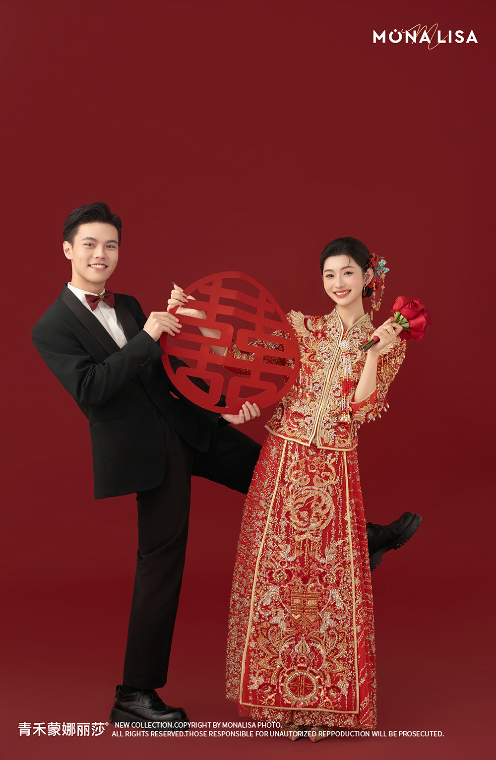 ⽗⺟都喜欢的中式喜嫁婚纱照 有点⼼动