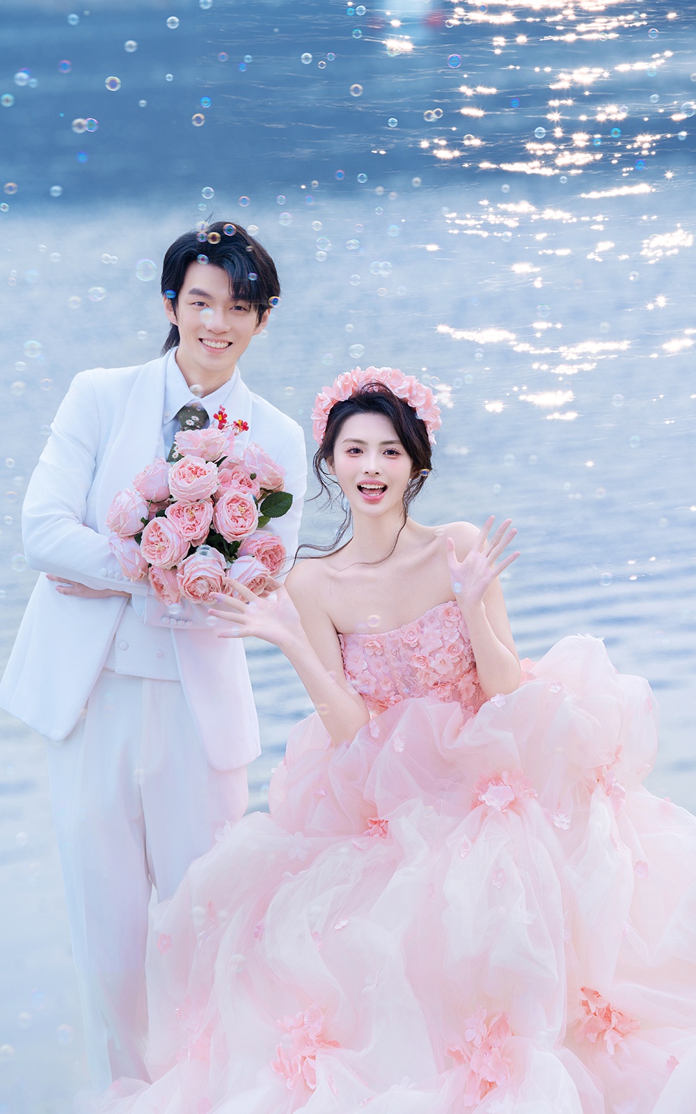 一眼沦陷的夕阳海景婚纱照