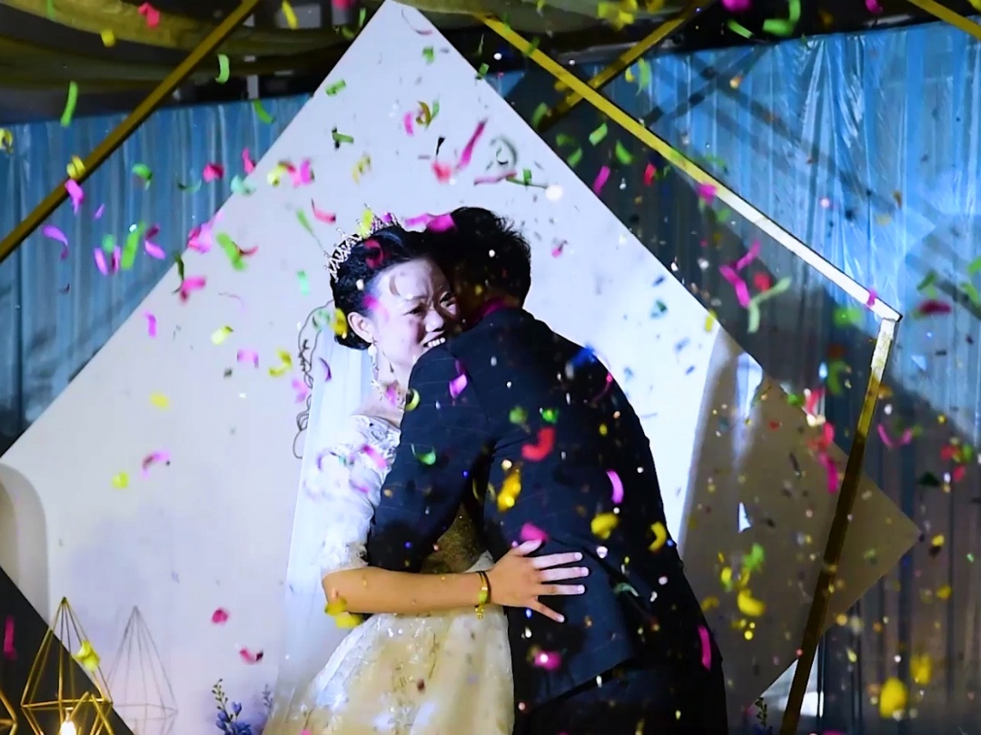 喜福堂高性价比蓝色系酒店婚礼布置