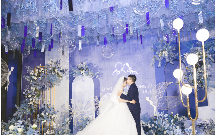真实客片｜中高预算雾霾蓝婚礼主题