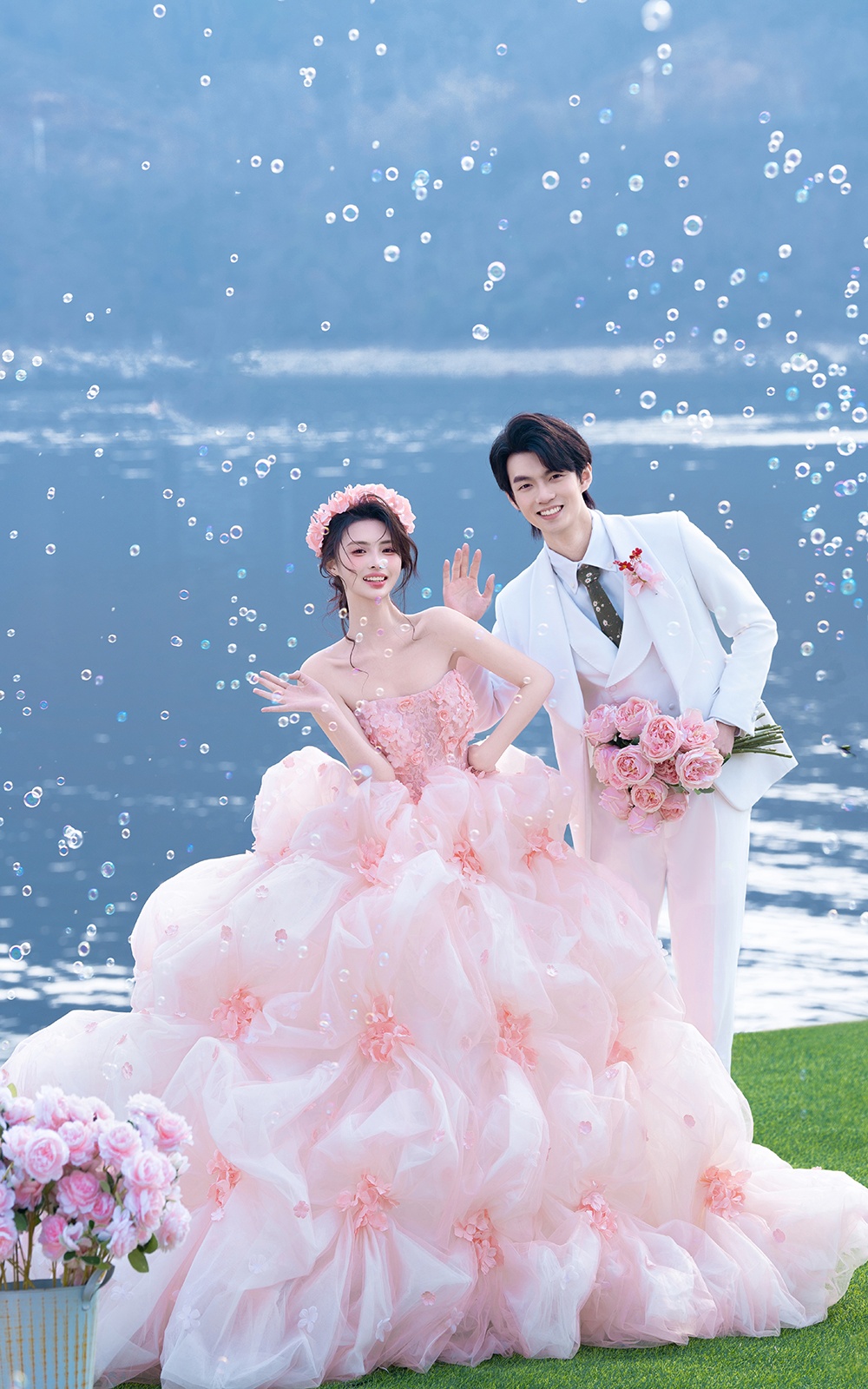 一眼沦陷的夕阳海景婚纱照