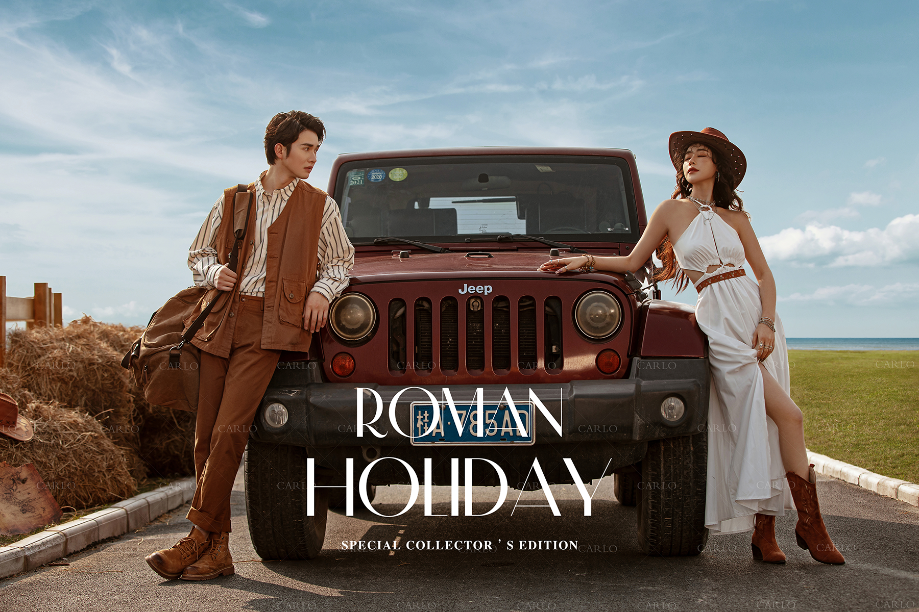 时尚个性红牧马婚纱照