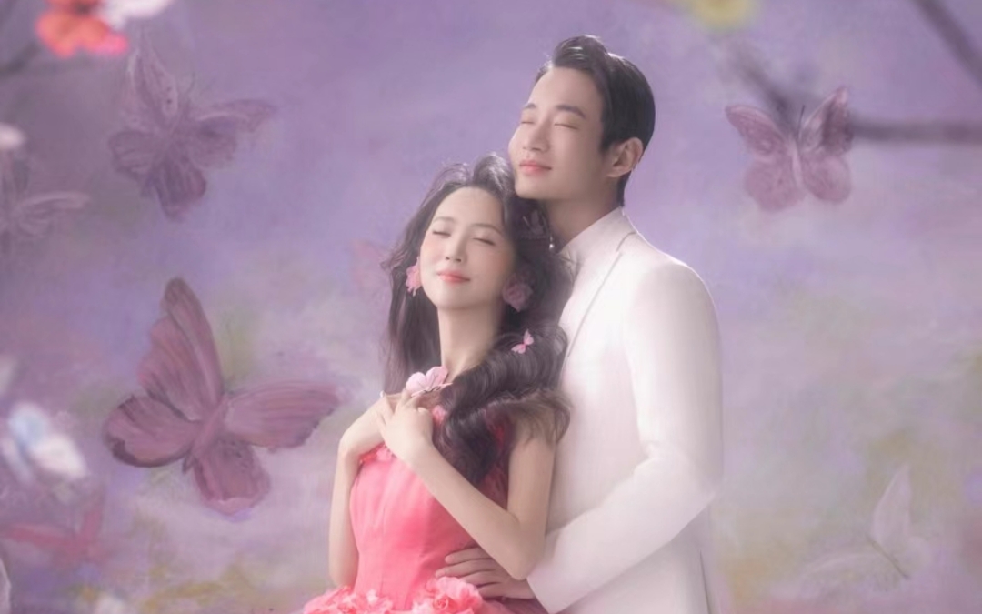 油畫蝴蝶唯美婚紗照