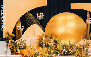 安阳室内流行橙色黄色简约创意婚礼