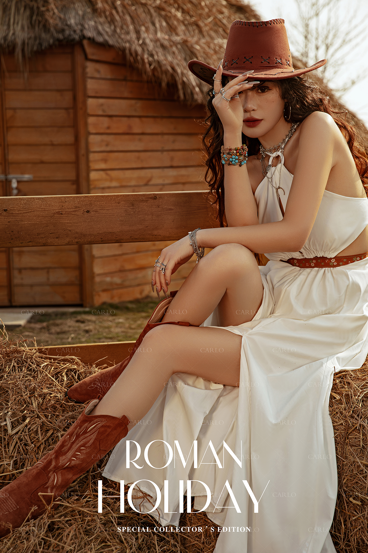 时尚个性红牧马婚纱照