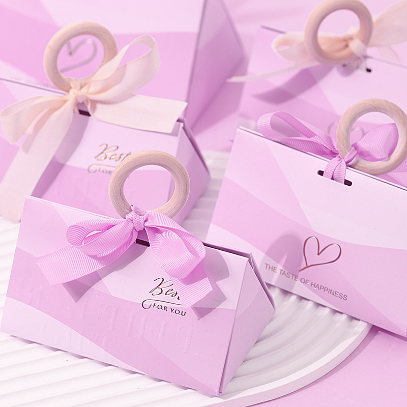 新款2024紫色伴手禮婚慶歐式喜糖袋禮盒婚禮回禮喜糖盒10份裝