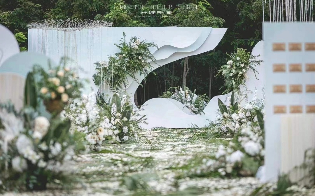 小预算韩式白绿户外婚礼/简约干净不失浪漫