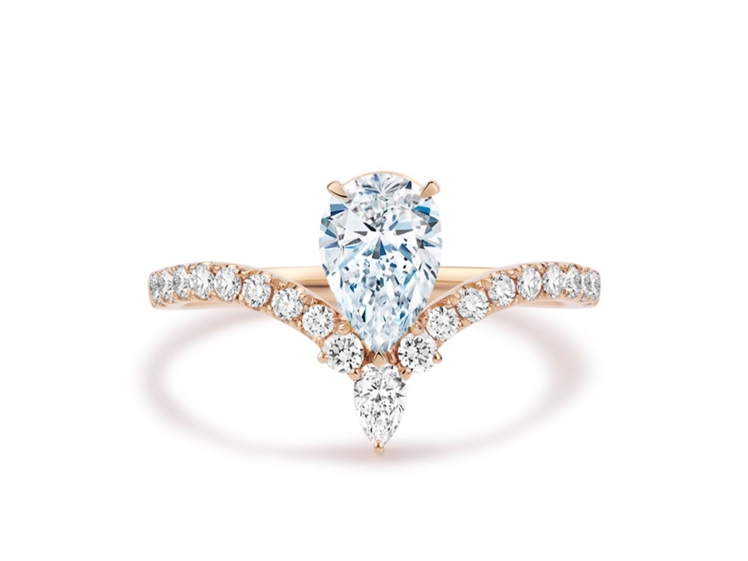 爱冕【真爱加冕】小众梨形钻求婚钻戒定制