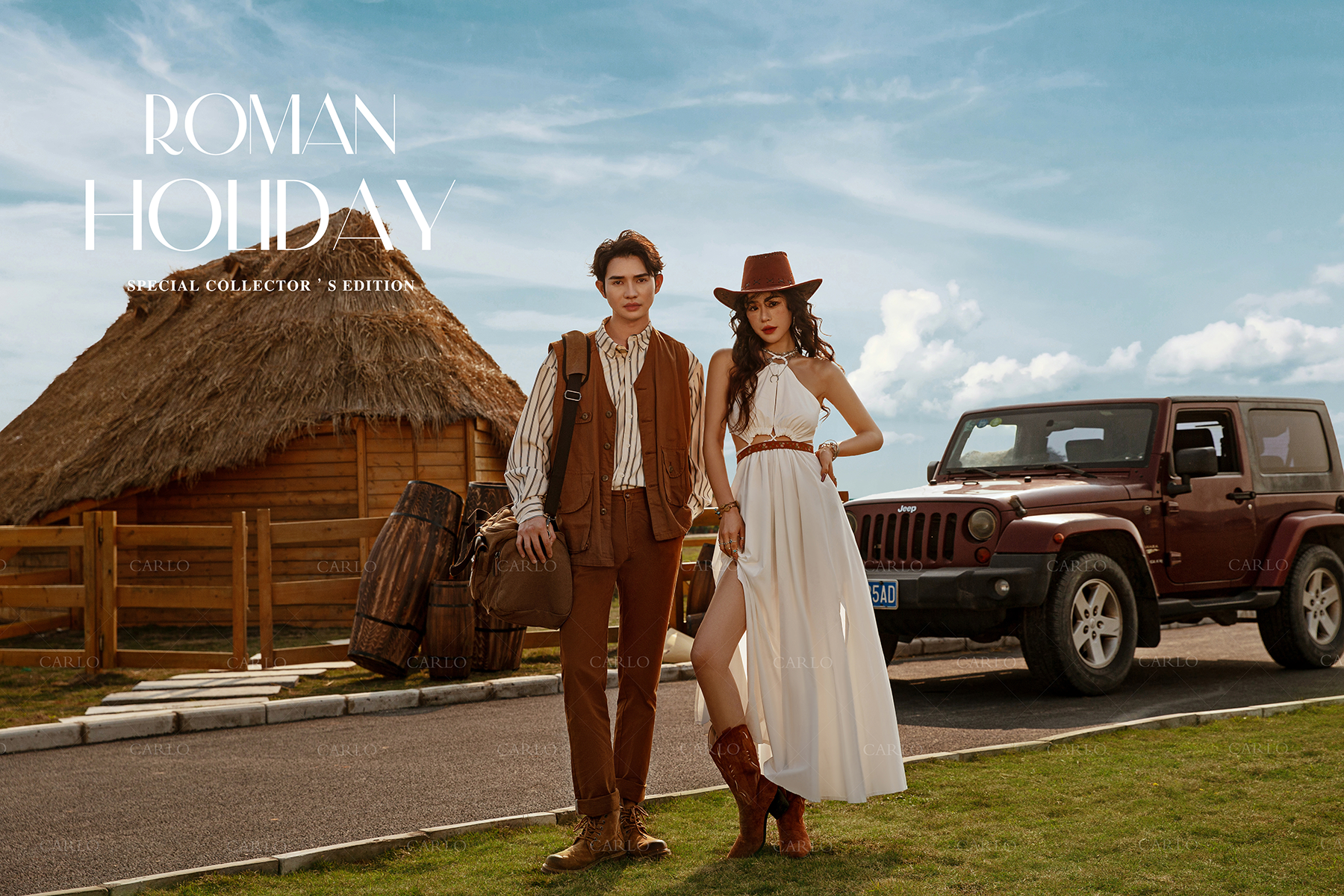 时尚个性红牧马婚纱照