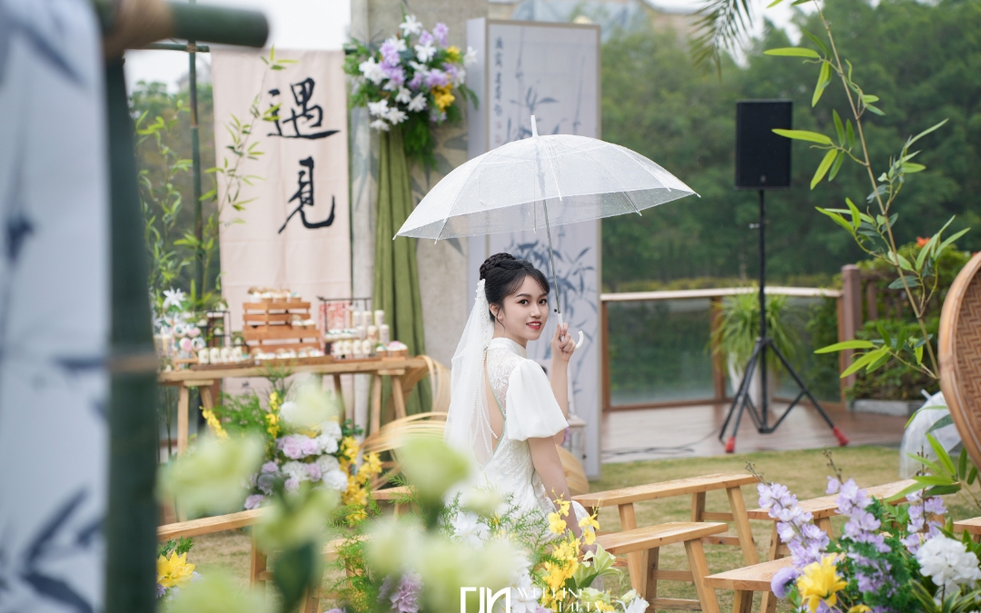 新中式戶外婚禮｜煙雨入江南，山水如墨染