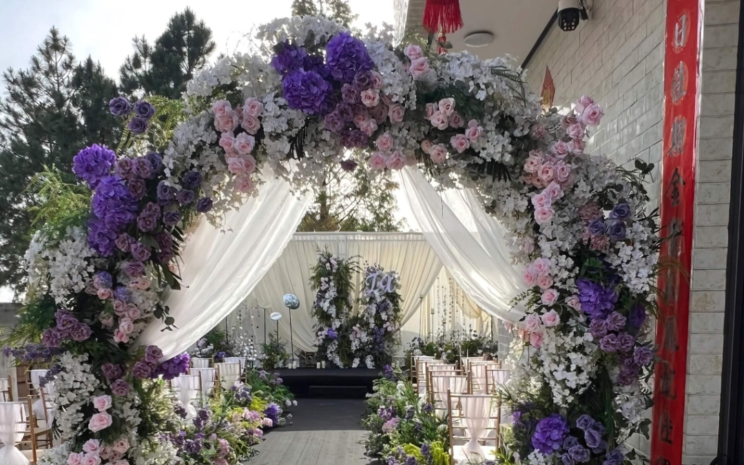 庭院街道白绿色自然系婚礼