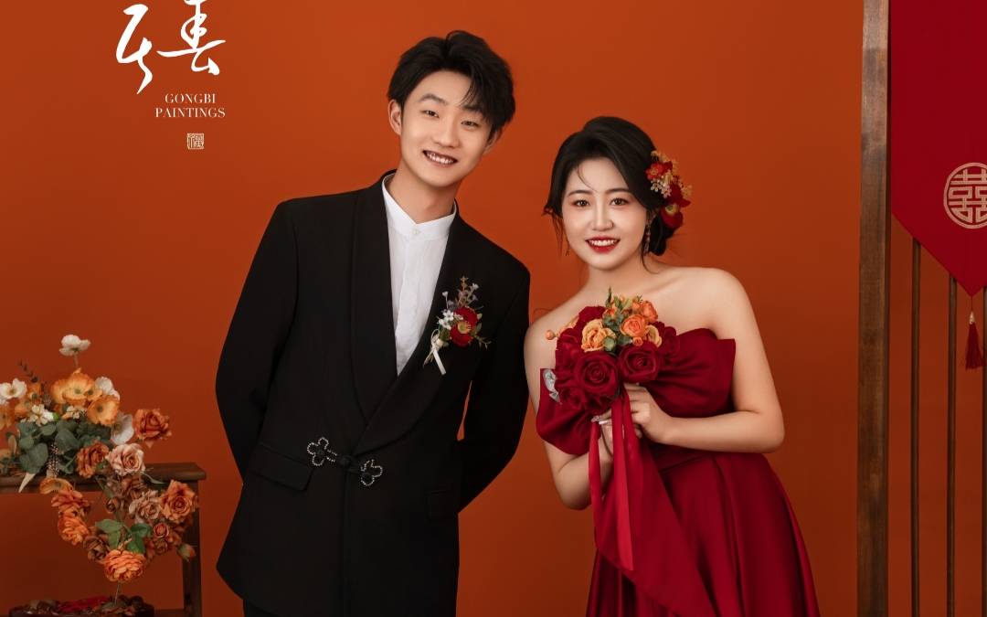 滿滿的喜慶元素婚紗照