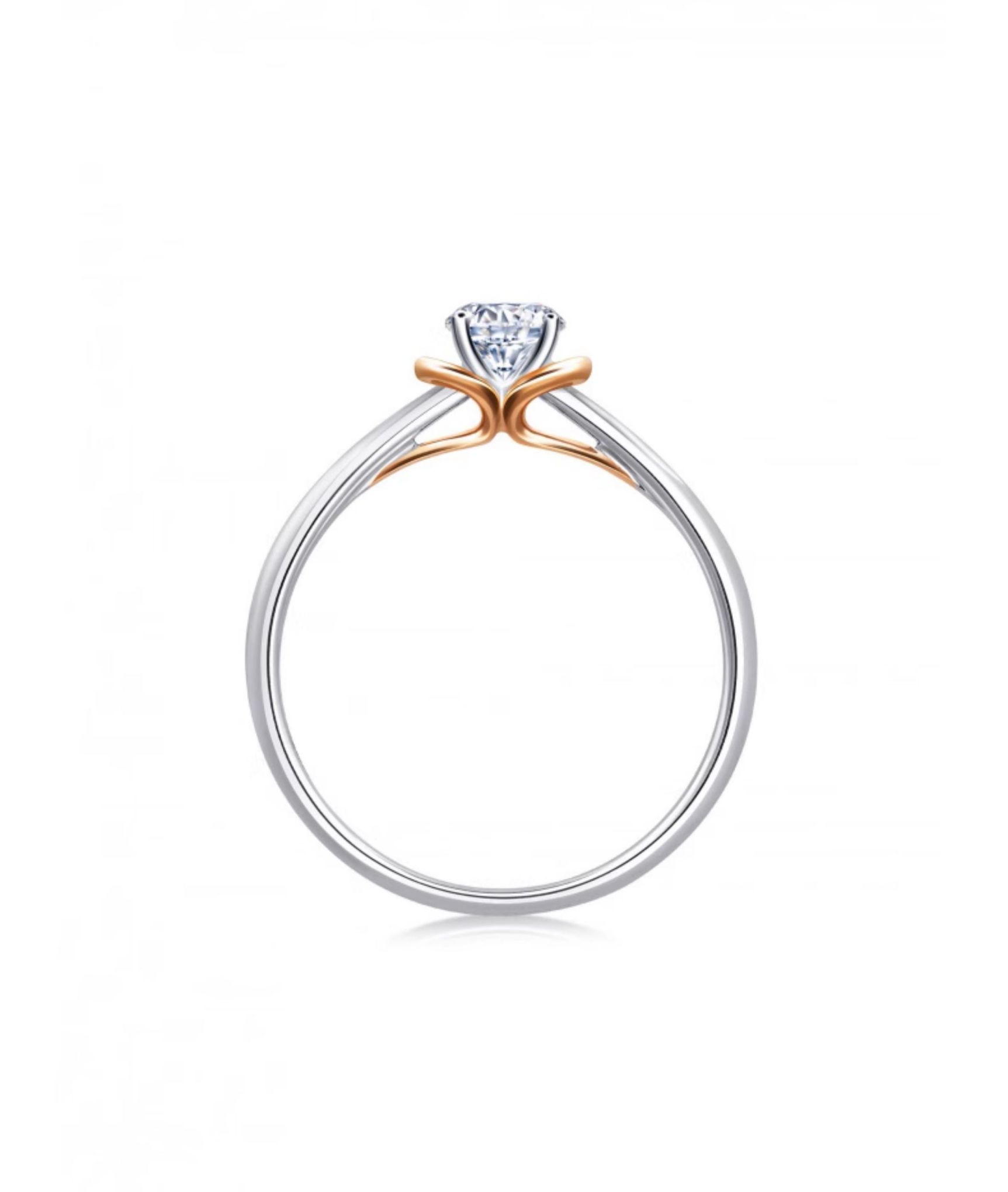 [同心]18K白色玫瑰色黄金红线钻戒93053R