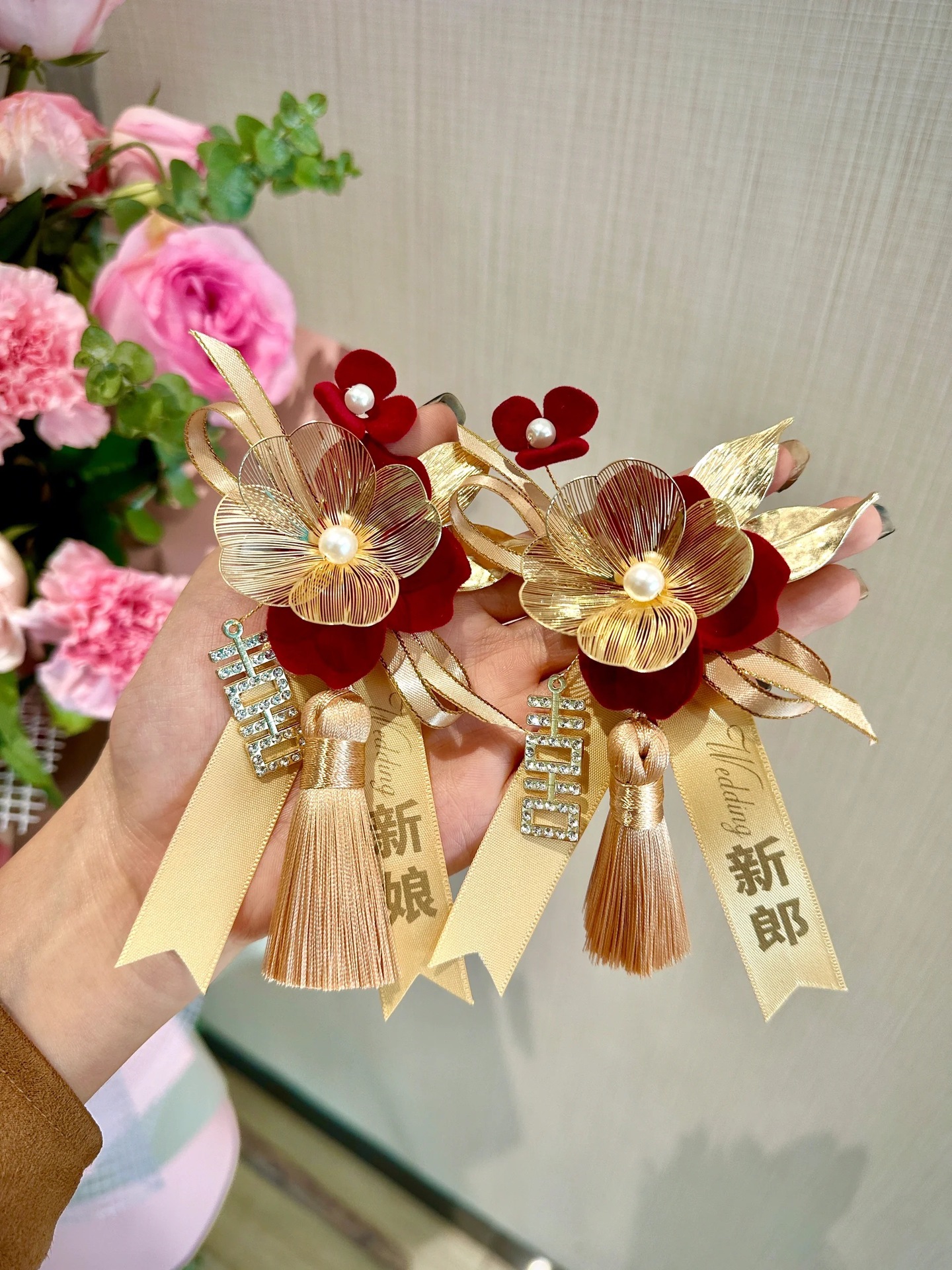 结婚仿真襟花胸花全套
