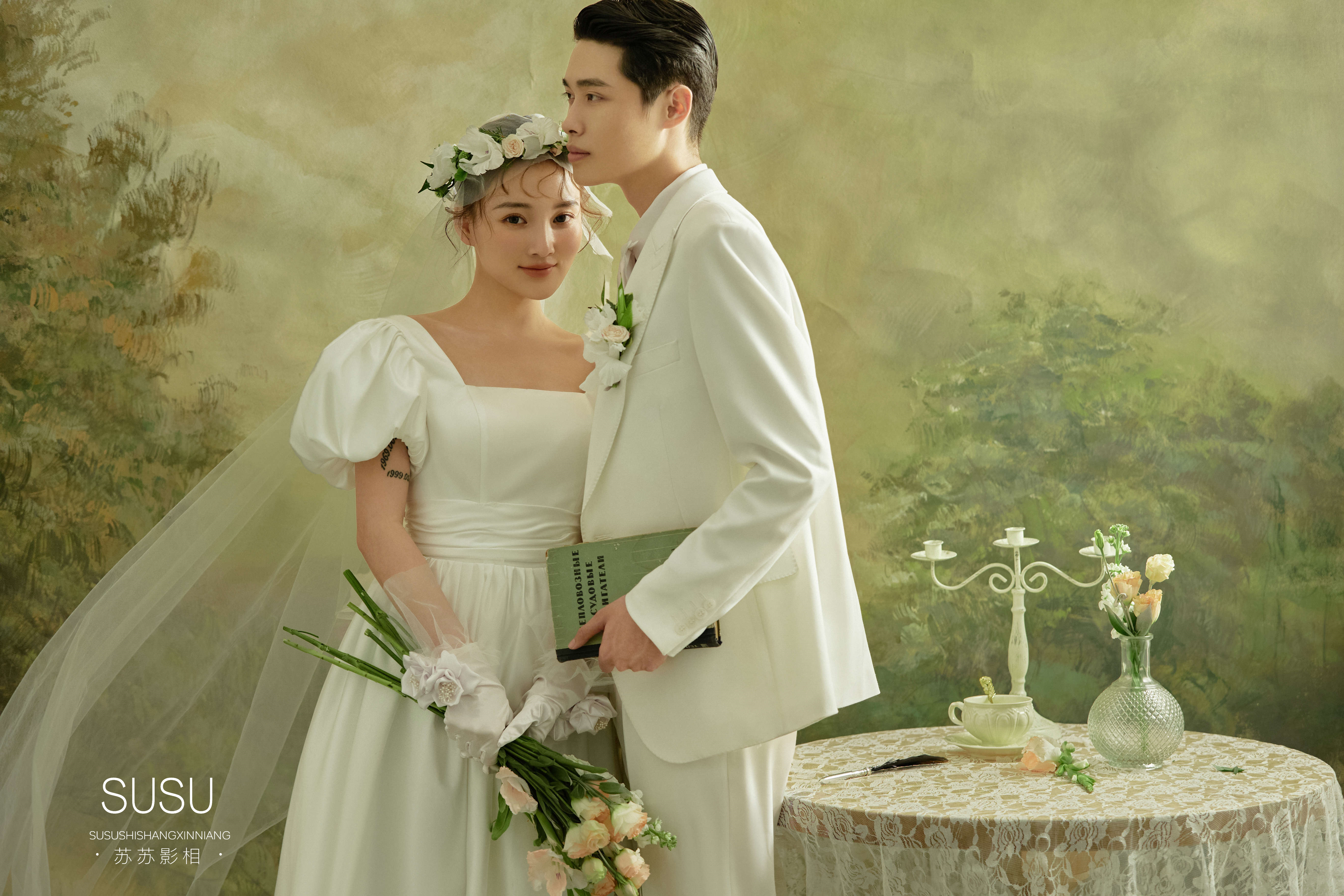 优雅而复古的油画婚纱照！美到窒息