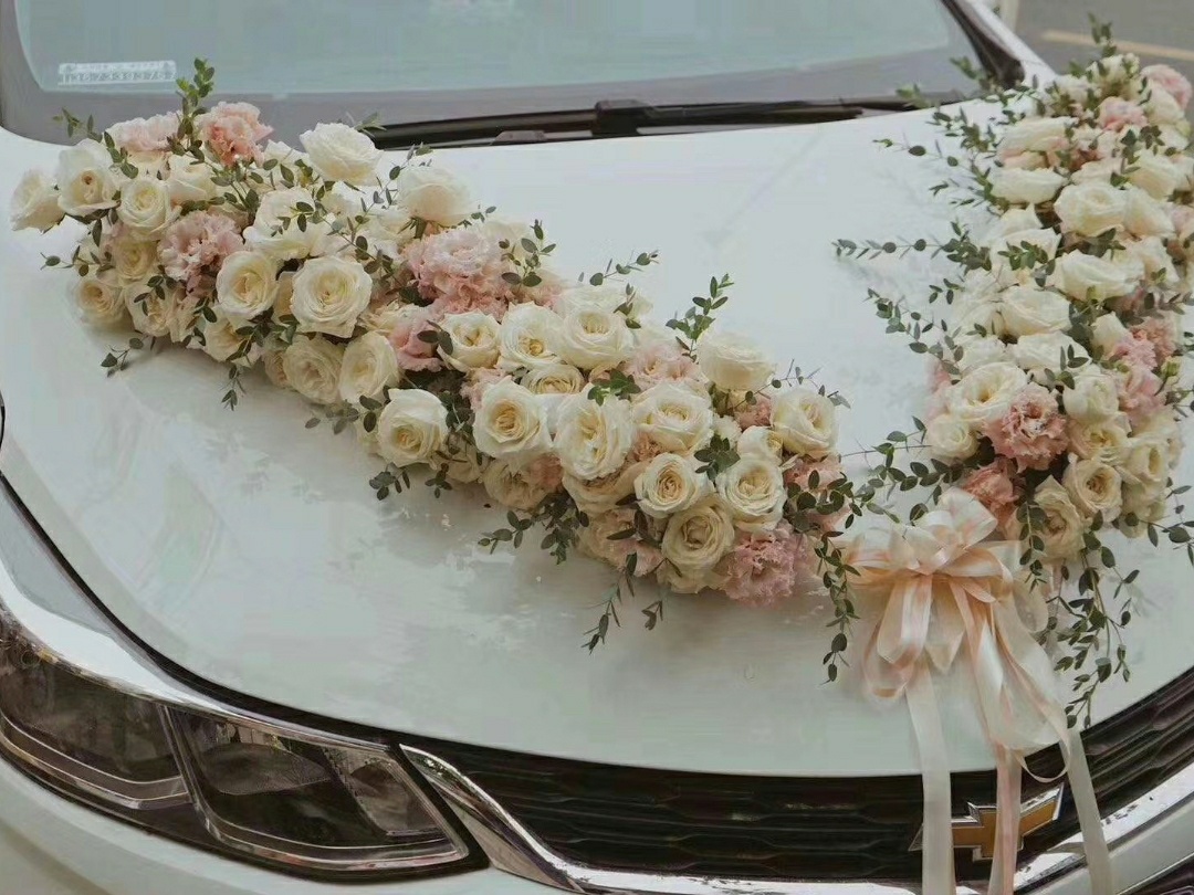 高端大V輕奢風婚禮婚車裝飾套裝