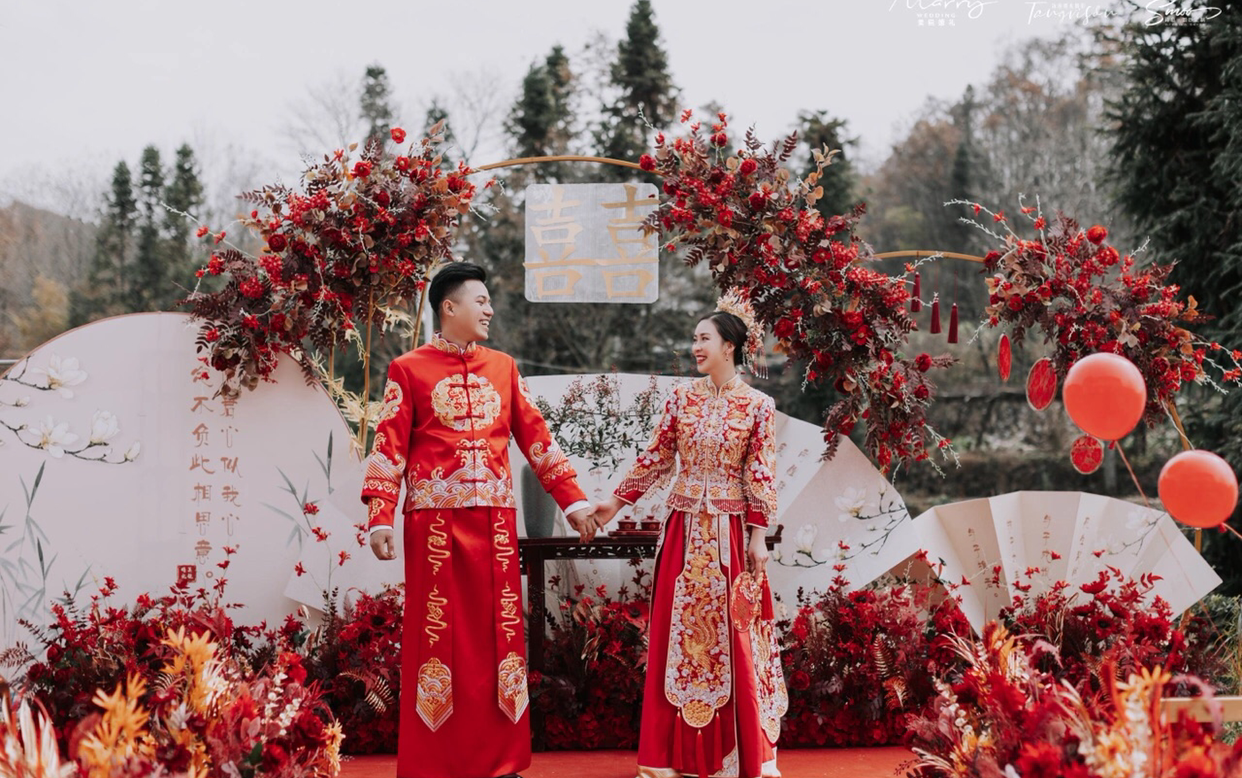 小预算中国风中式婚礼现场