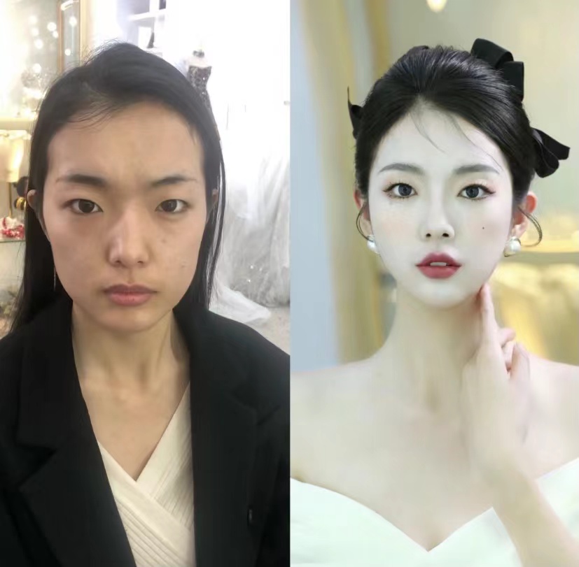 妆前妆后对比