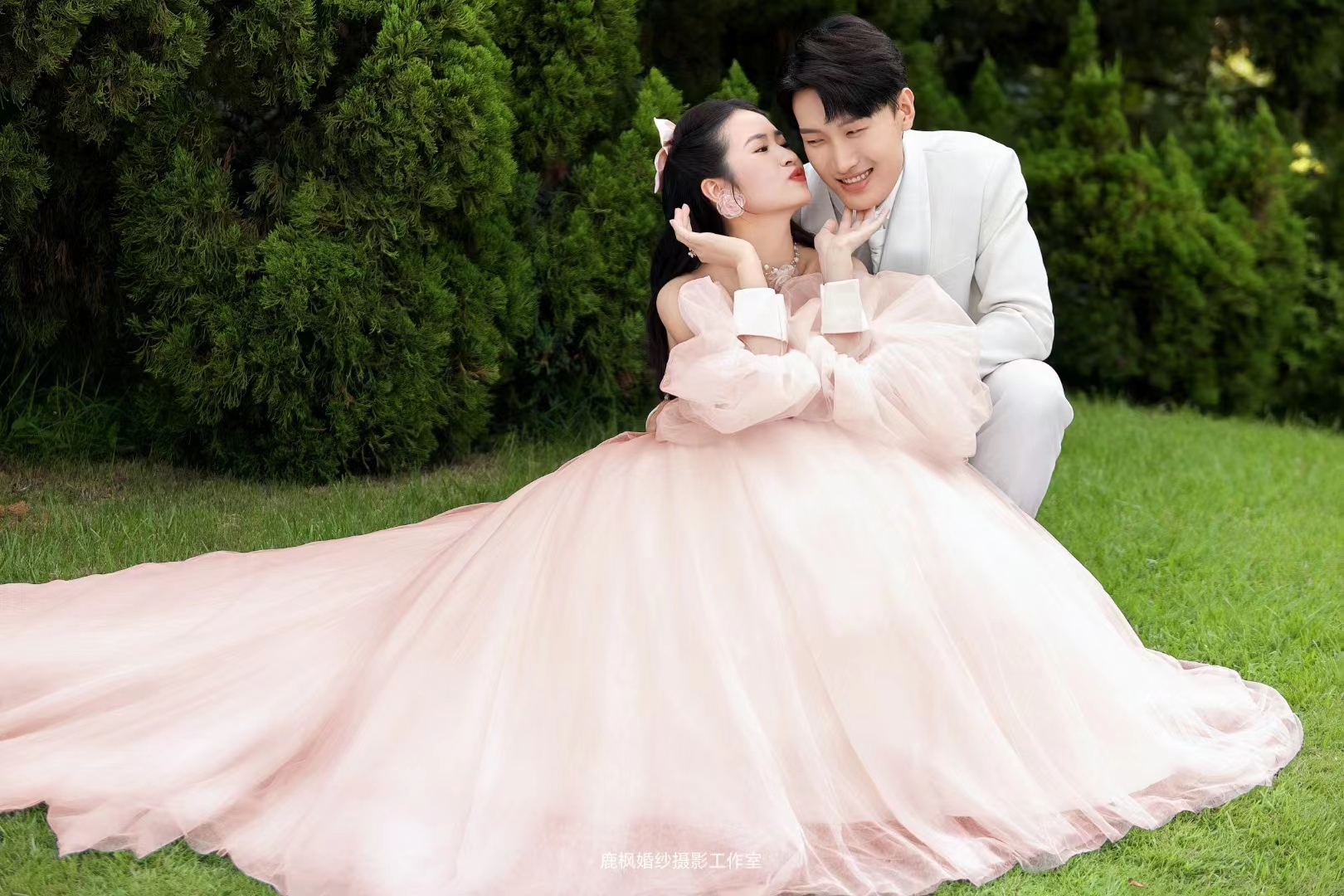 草坪婚紗照+小清新