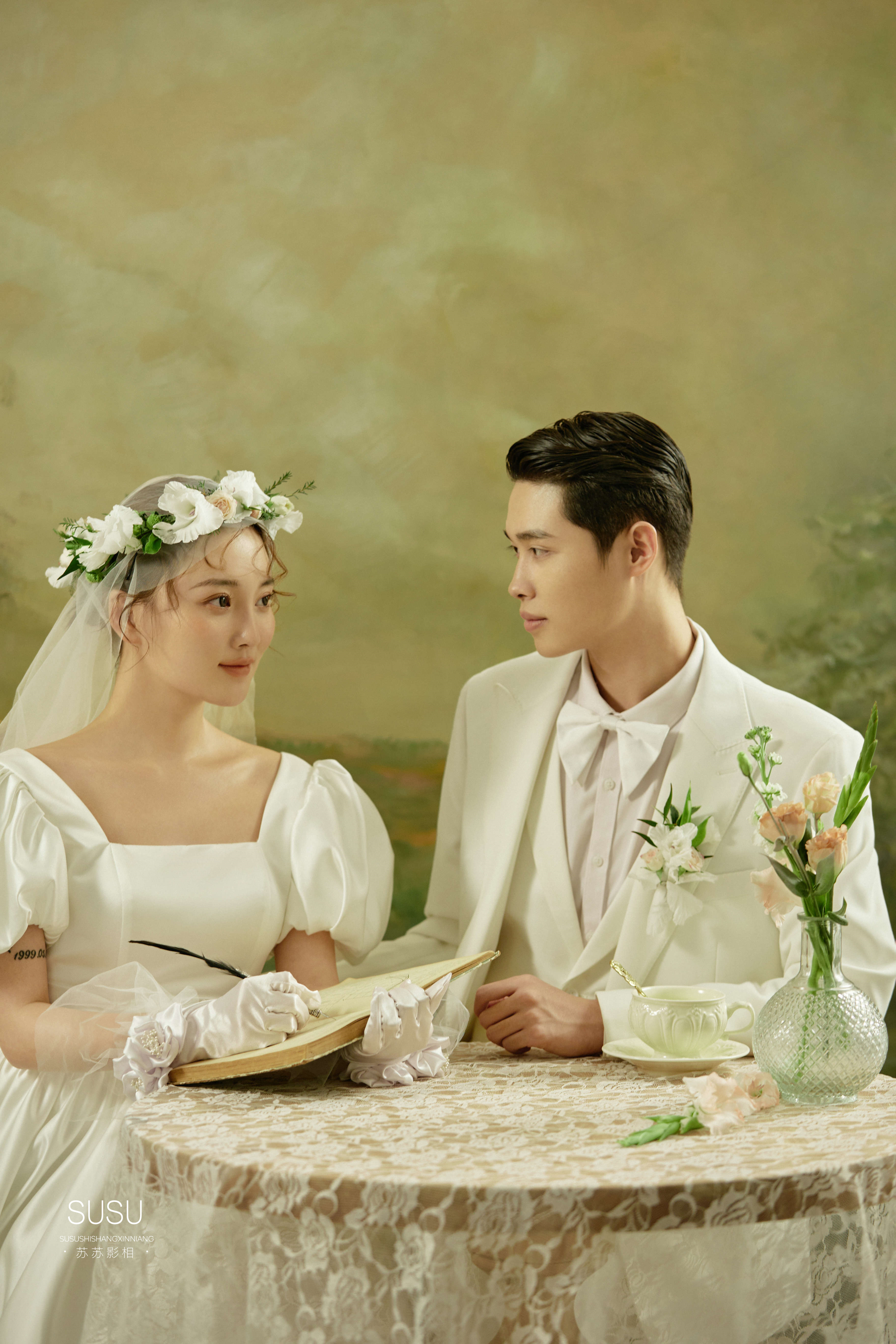 优雅而复古的油画婚纱照！美到窒息