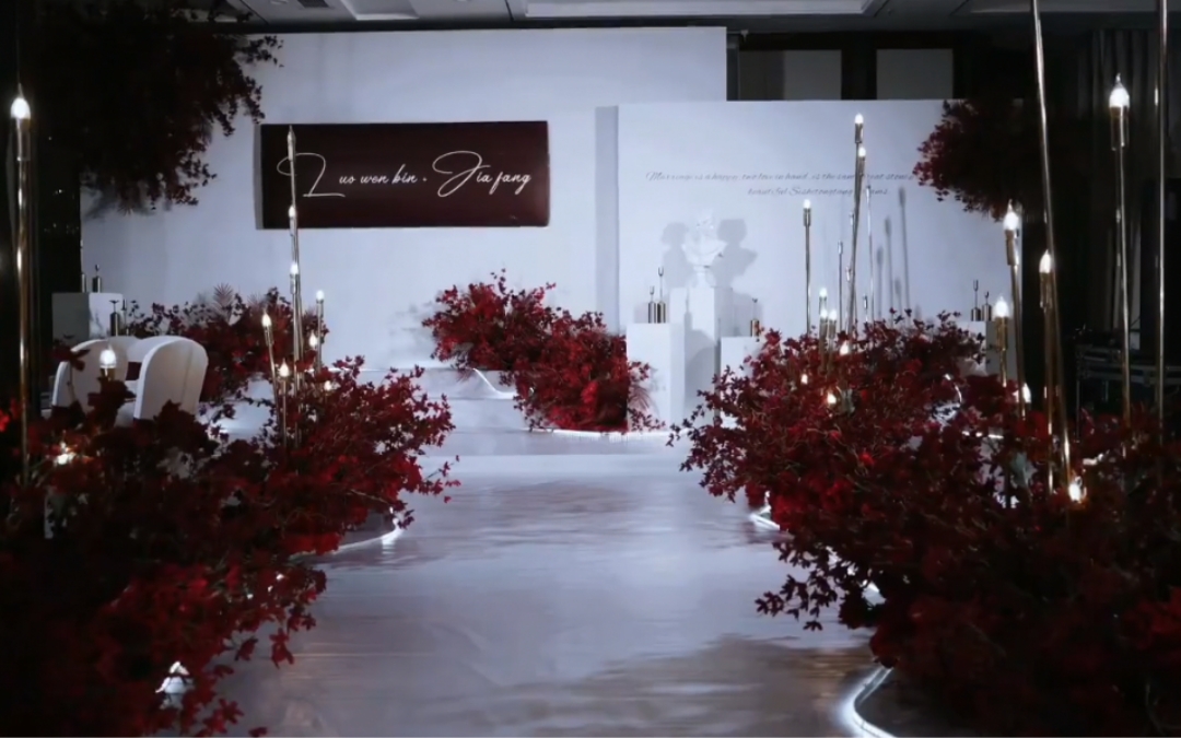 红色系韩式婚礼干净和纯粹