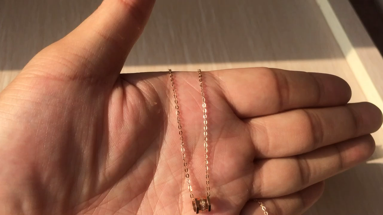 18k玫瑰金小蠻腰項鏈吊墜