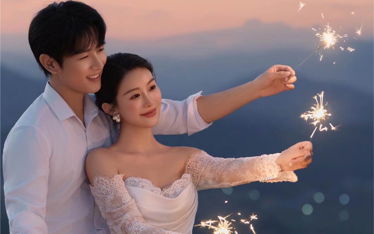 夕阳婚纱照