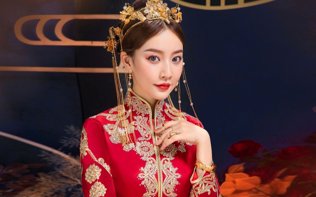 苏式刺绣  烫钻秀禾 出嫁 归宁秀禾服