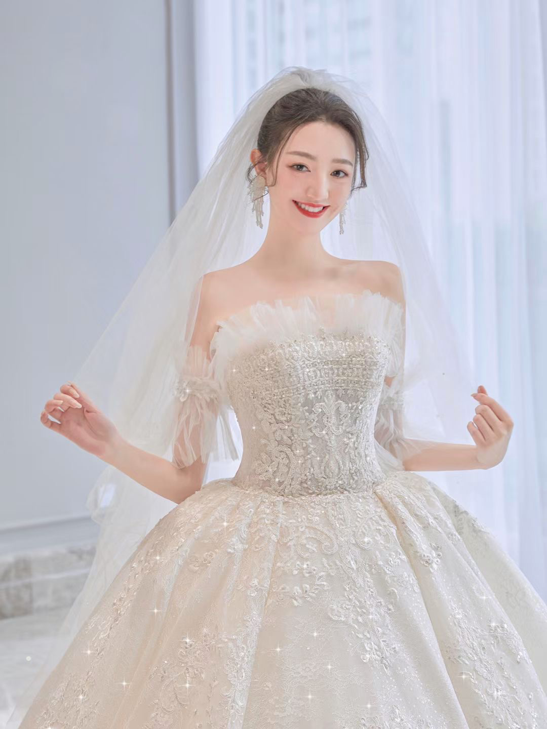 宫廷风婚纱，气质女神，强烈推荐