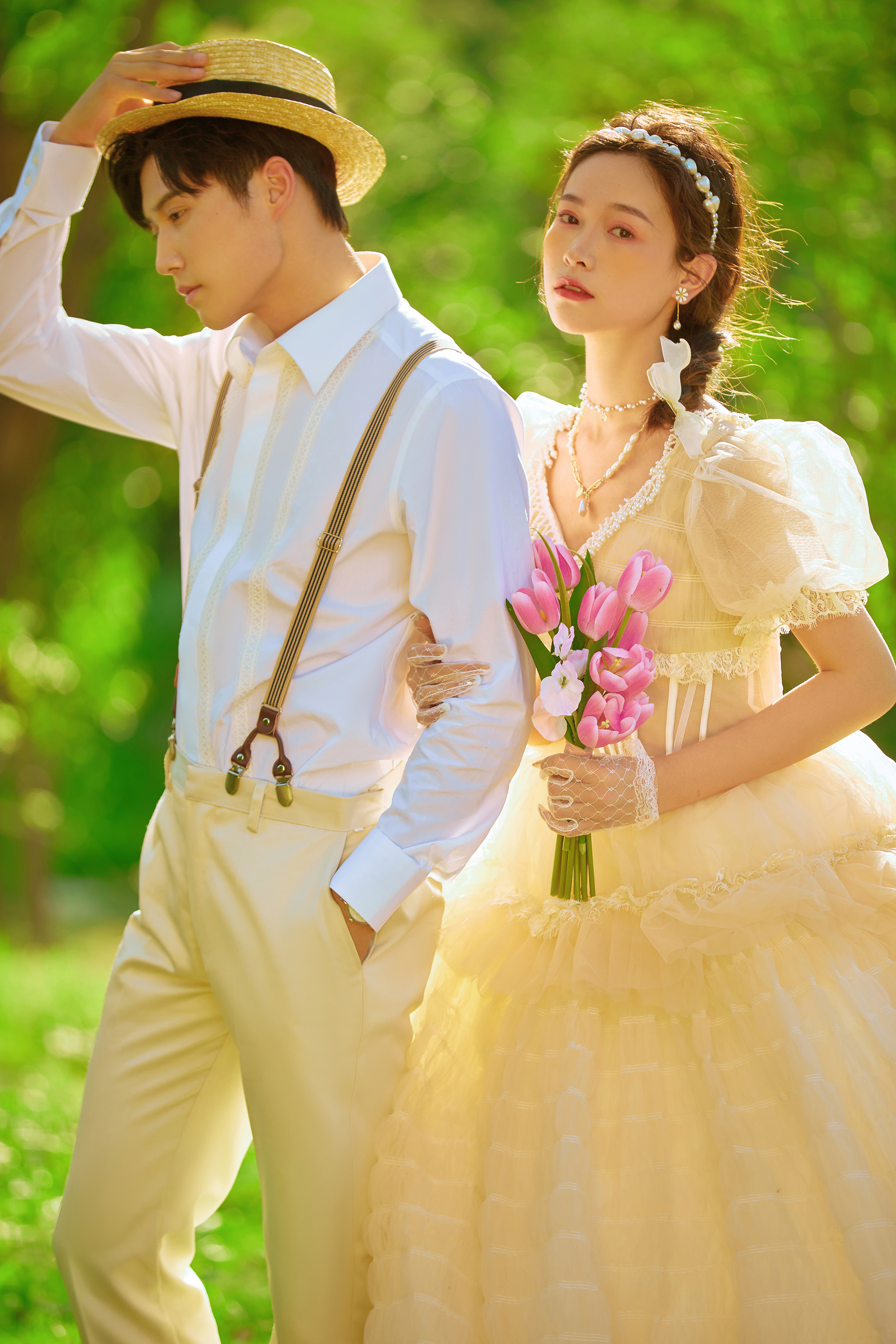 夏天一定要拍的奶油色清新治愈森系婚纱照