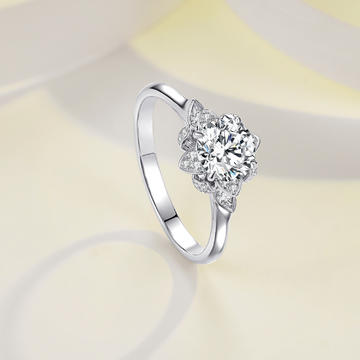吉小钻 百花系列屋顶花园结婚钻戒钻石戒指