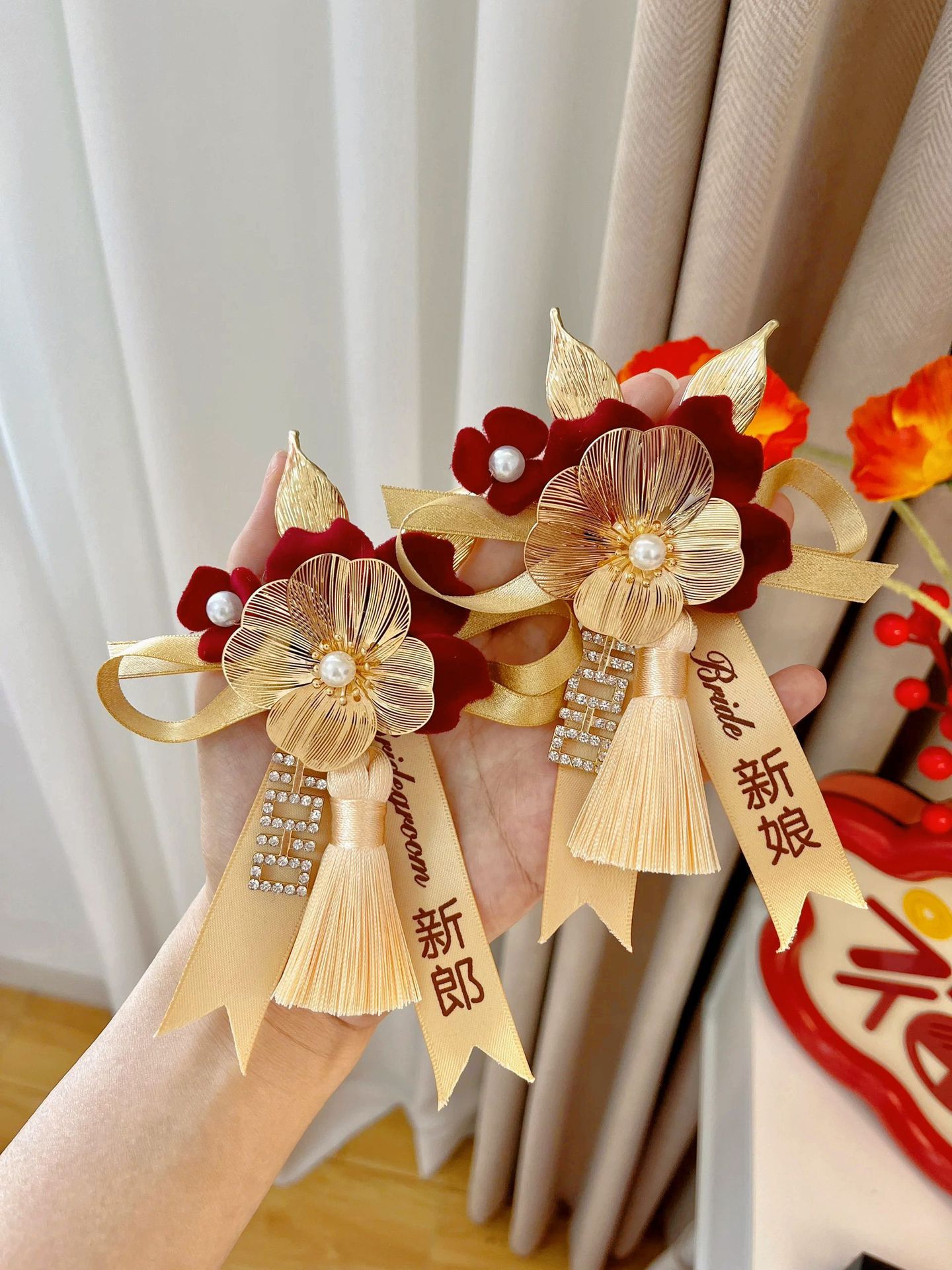 结婚仿真襟花胸花全套