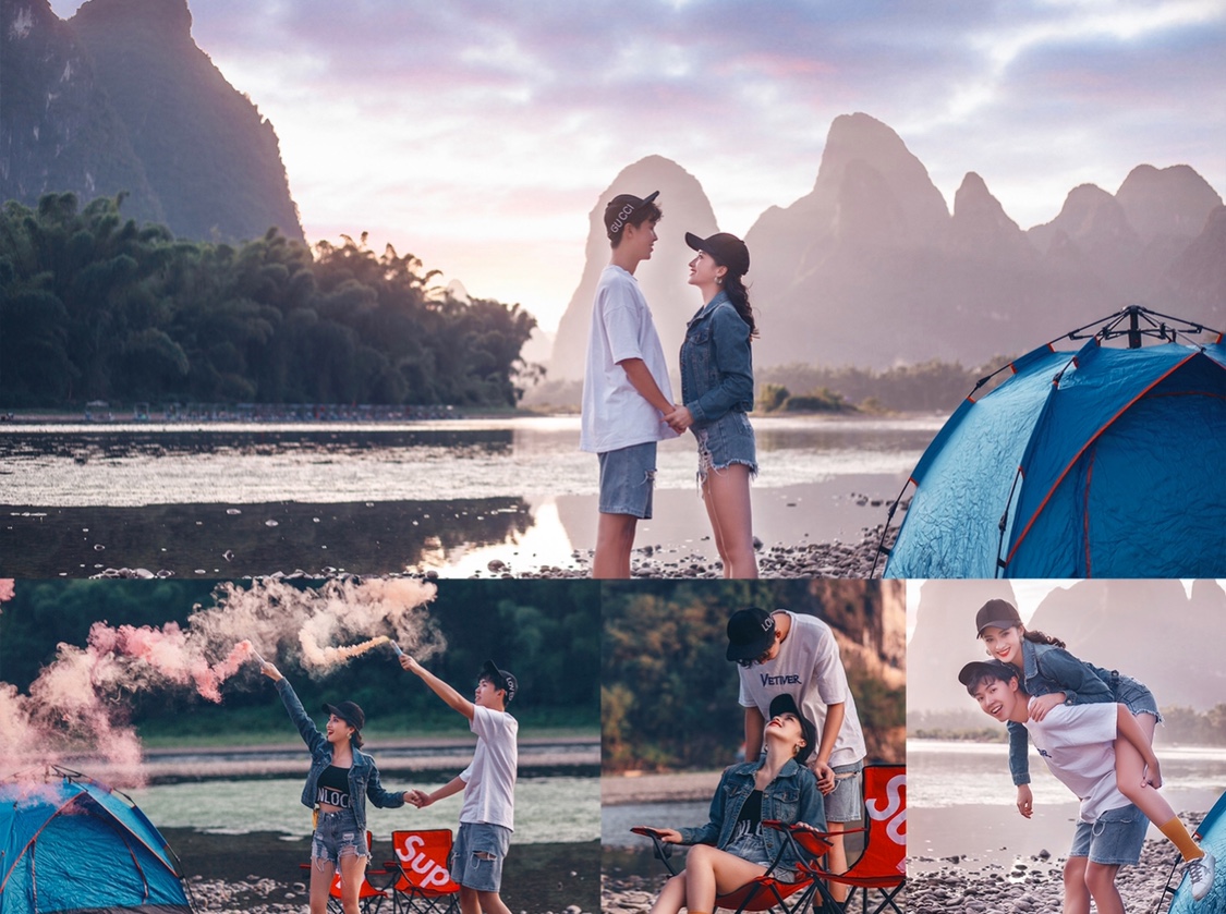 全網(wǎng)推薦INS風(fēng)團隊帶你穿婚紗打卡桂林山水