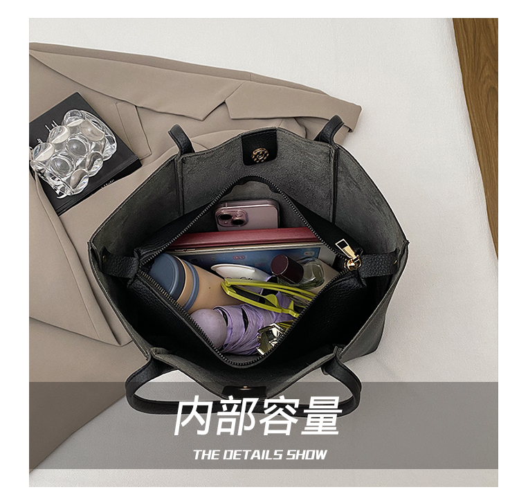 高级感大容量红色/黑色/卡其色托特包