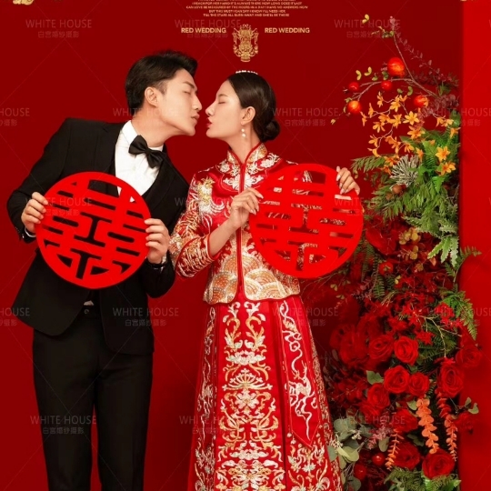 端庄典雅 中国风拍摄 白宫婚纱摄影