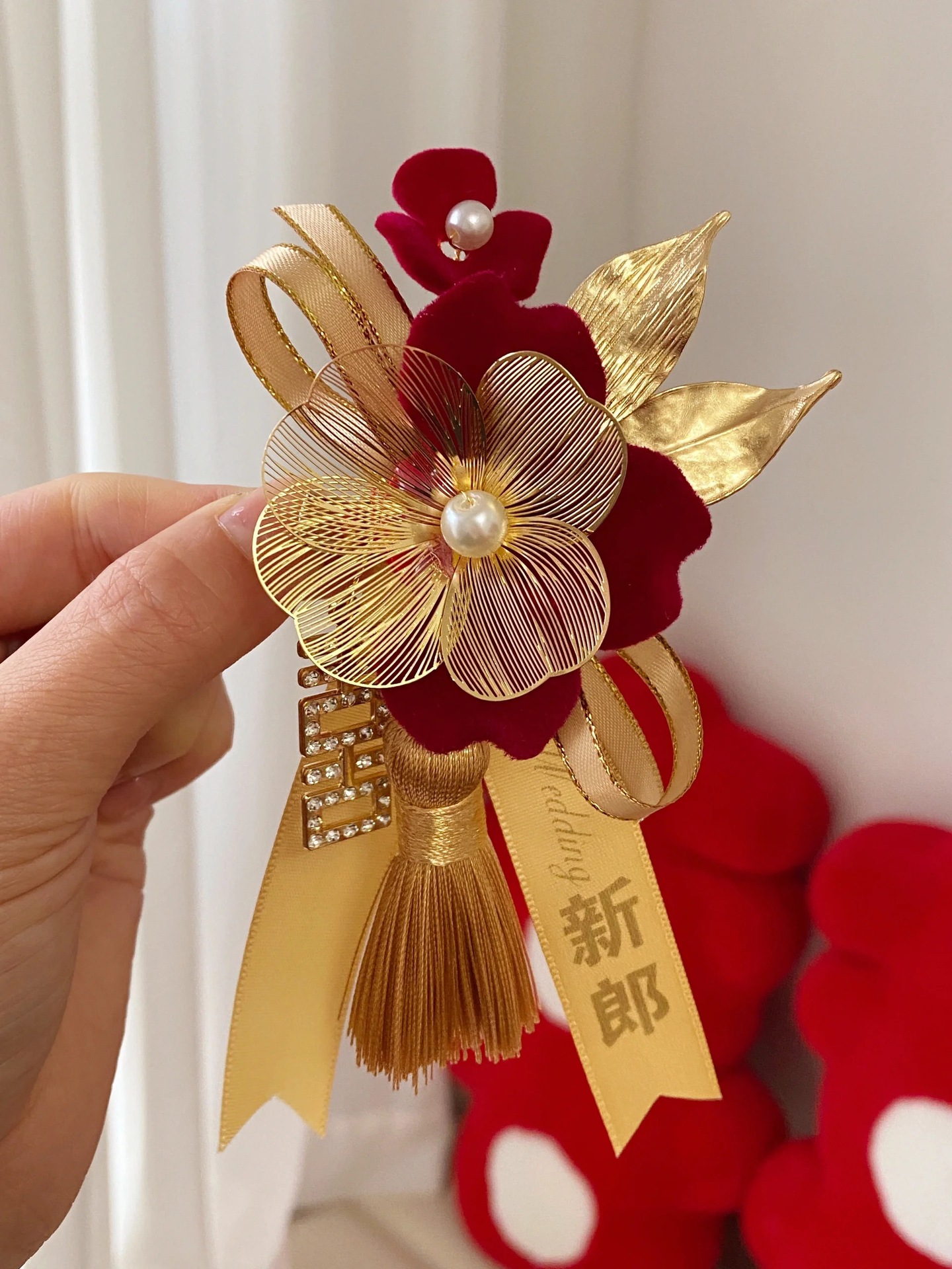 结婚仿真襟花胸花全套