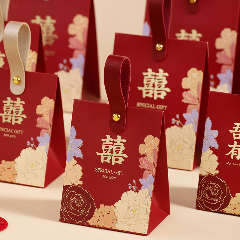 【50个】吾家有喜花艺烫金糖盒