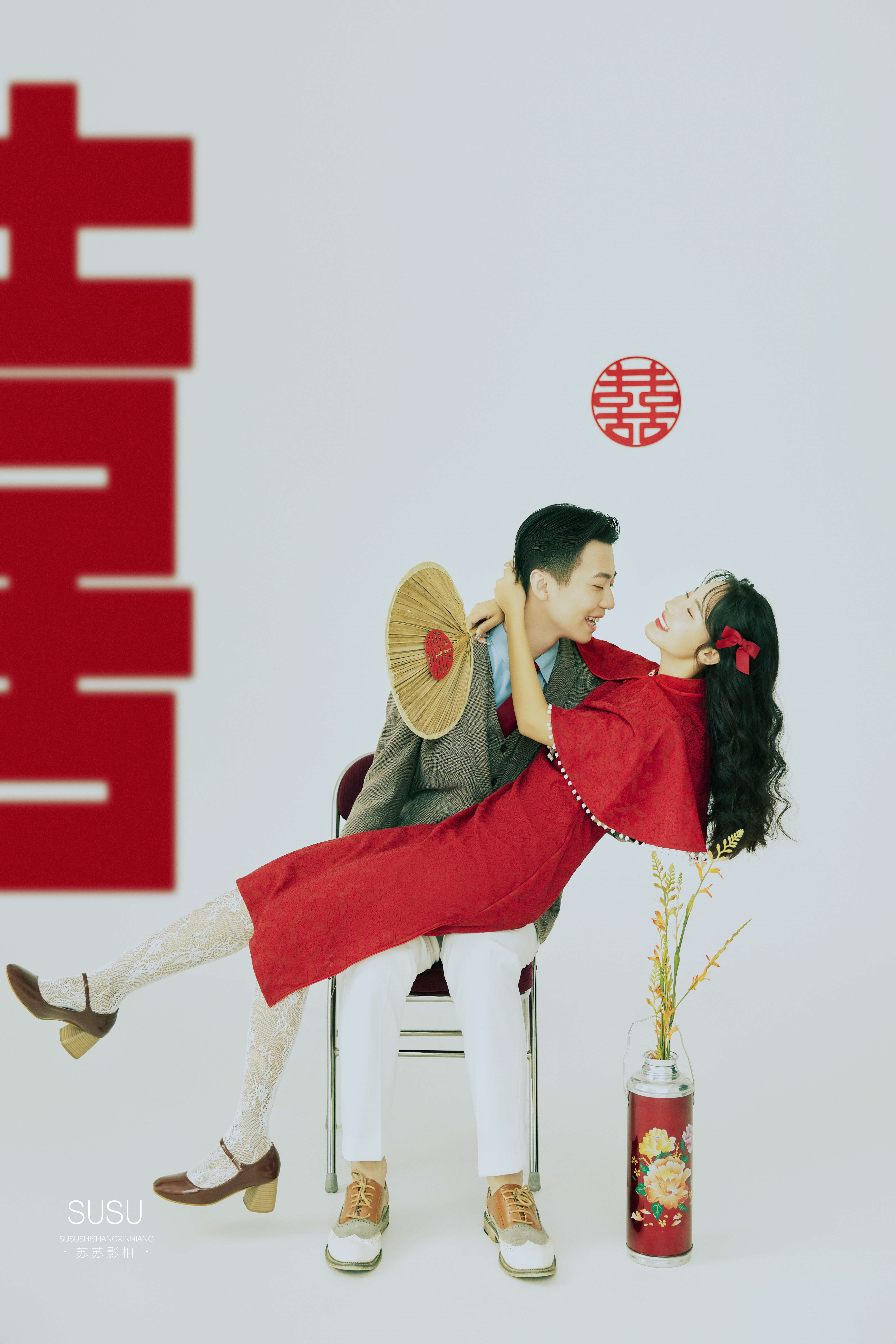 爱意满满的囍嫁风旗袍婚纱照，每张都超爱！！