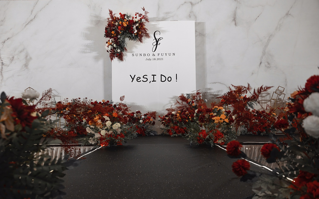 「Yes,I do」大理石纹简约高级婚礼