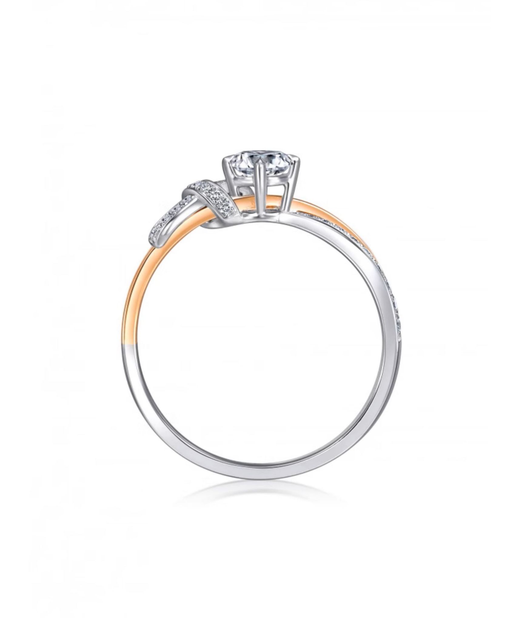 [同心]18K白色及玫瑰色黄金同心结94118R