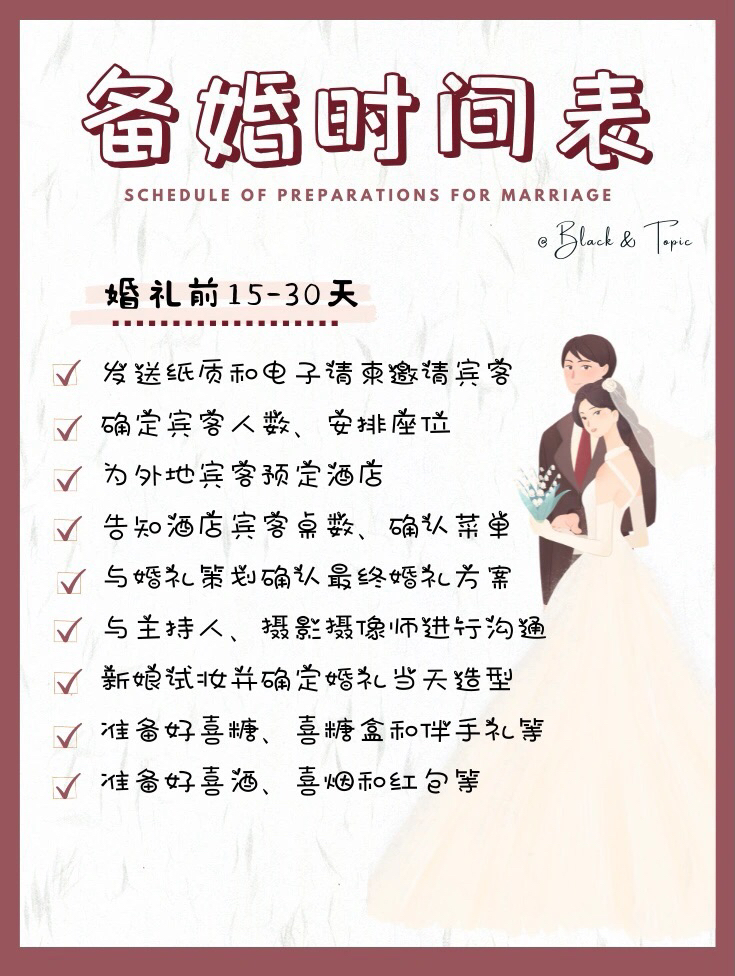 备婚清单｜超全🔥备婚时间表🔥来啦‼️