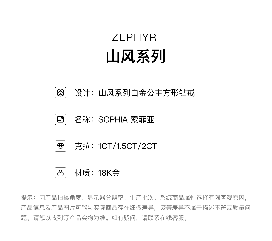 SHINEKEY 光鑰 Sophia索菲亞 ??公主?形鉆戒 精選D色克拉鉆