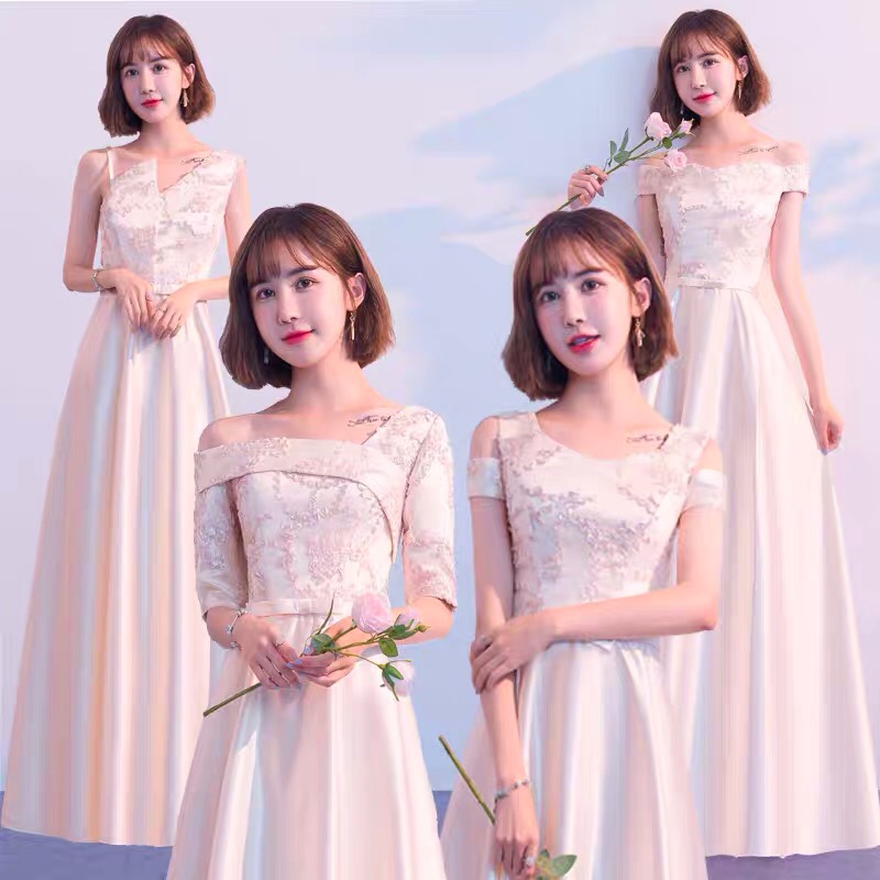 香槟色姐妹团伴娘裙特别显瘦伴娘服2020新款长伴娘礼服女平时可穿