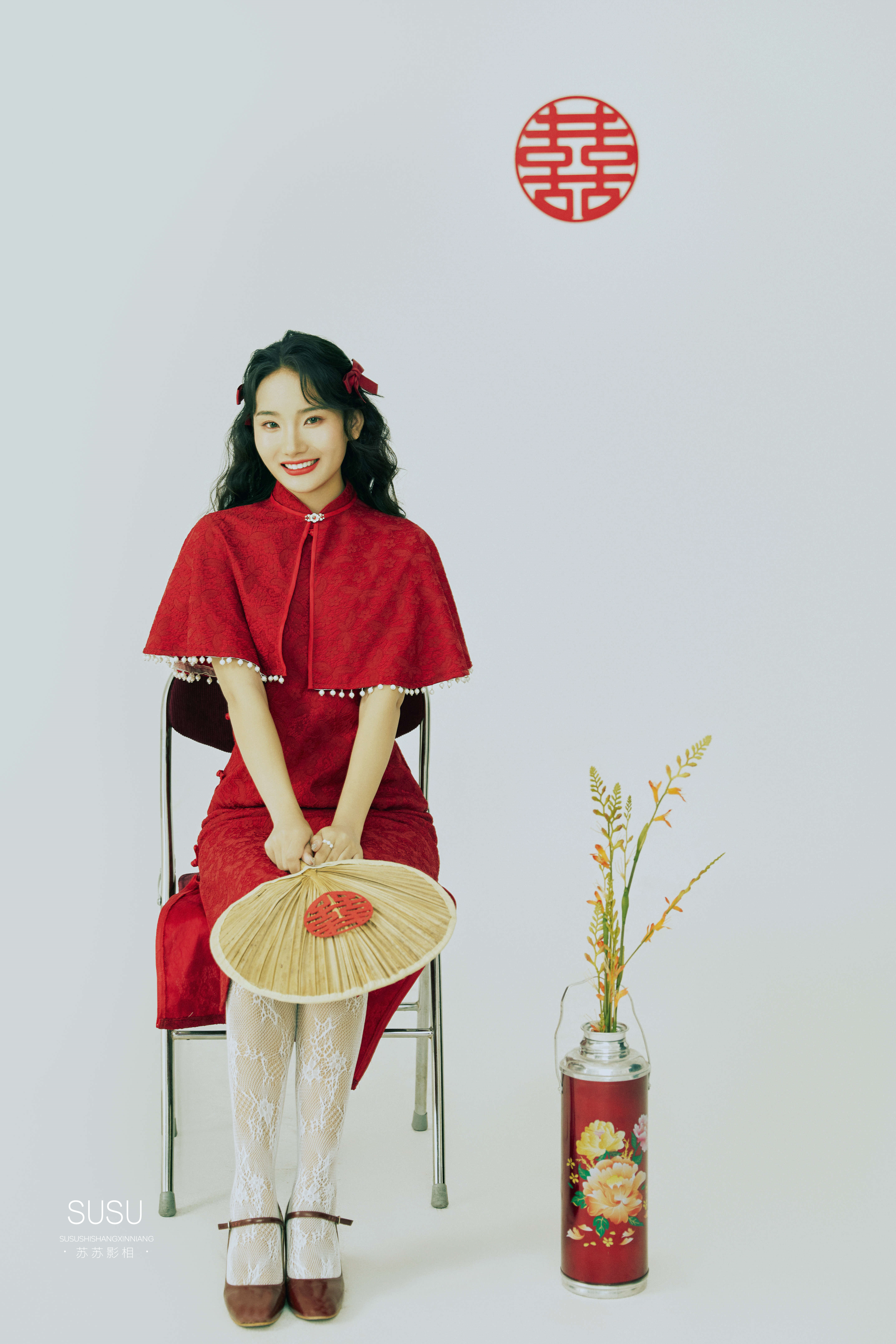 爱意满满的囍嫁风旗袍婚纱照，每张都超爱！！