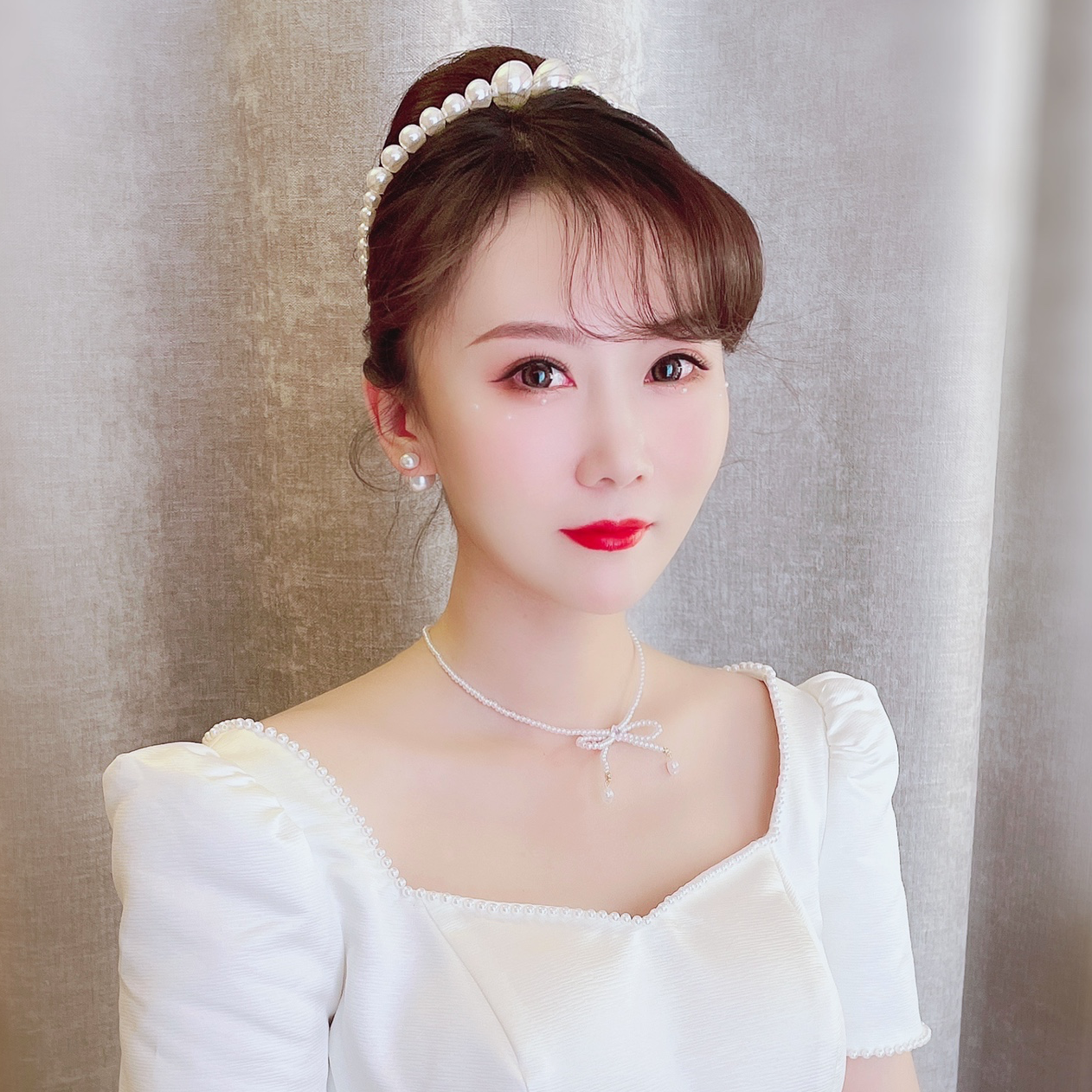 清新精致公主新娘珍珠造型