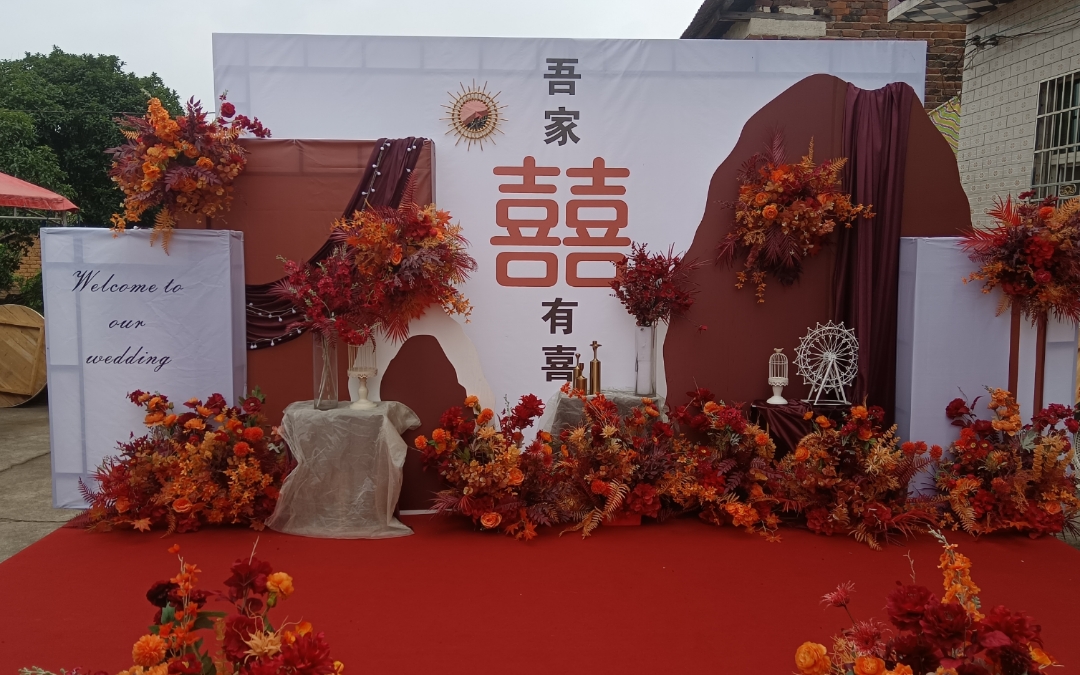 商性价比红白色彩户外婚礼