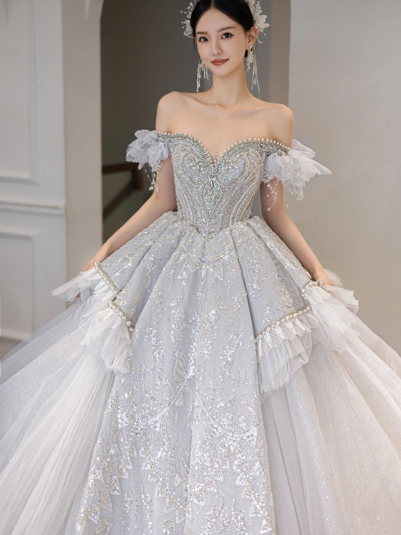 【绝设·主纱】梦幻唯美一字肩主纱